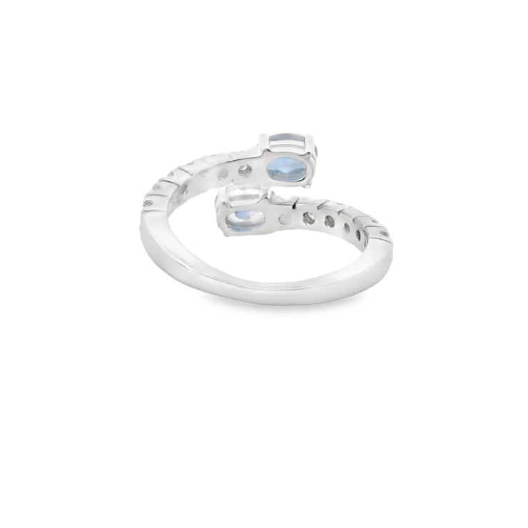 Sapphire and Diamond Bypass Ring