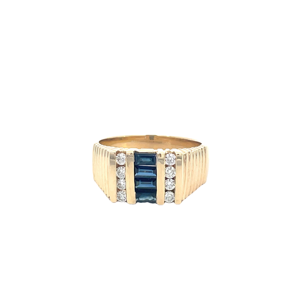 Yellow Gold Diamond Sapphire Ring