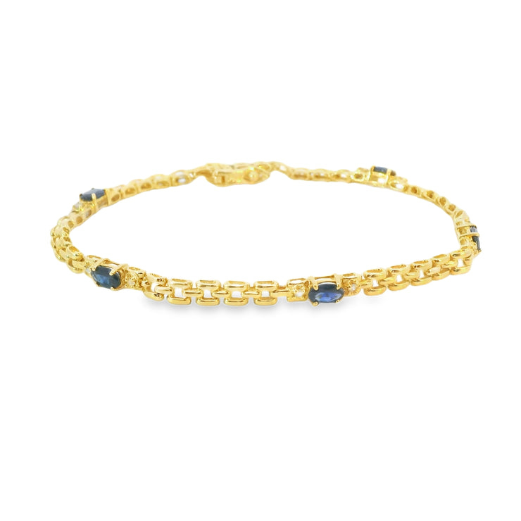Sapphire and Diamond Station Bracelet
