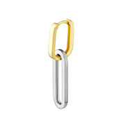 Two Tone Paperclip Drop Earrings