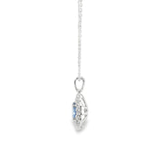 Sapphire Double Halo Pendant