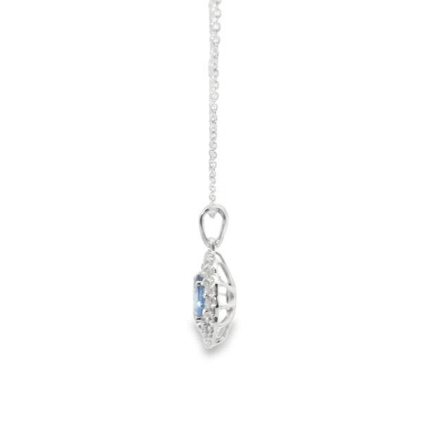 Sapphire Double Halo Pendant