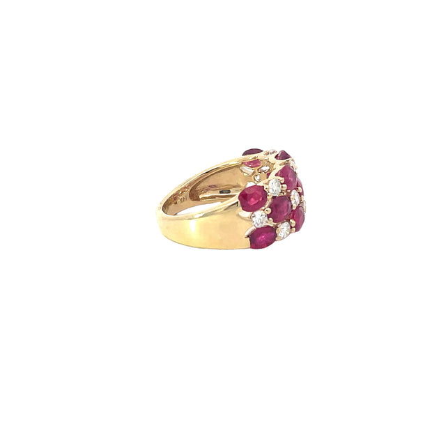 Yellow Gold Diamond Ruby Ring