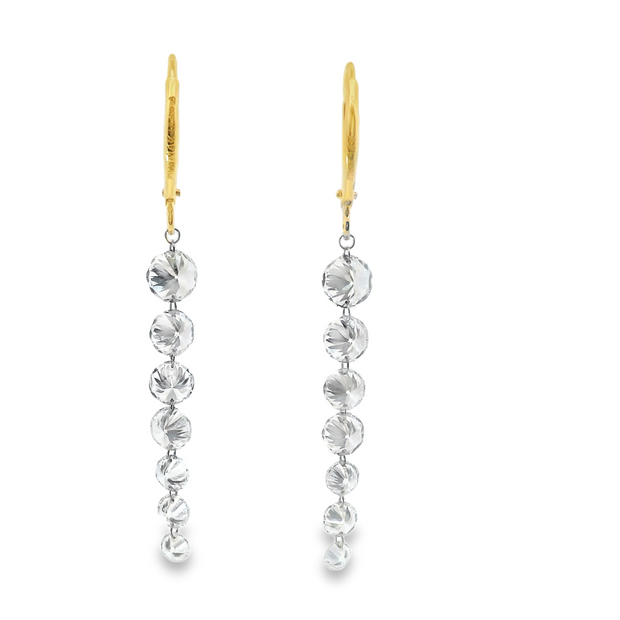 14 Karat Yellow Gold Lab Grown Diamonds Drop Earrings
