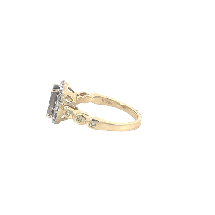 Yellow Gold Tanzanite Diamond Ring
