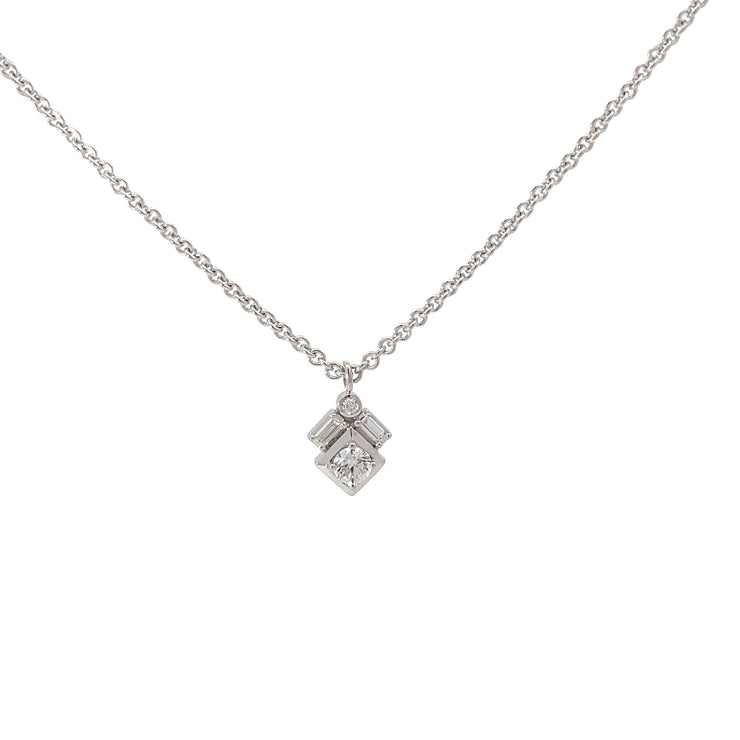 White Moderm Electrum Diamond Necklace