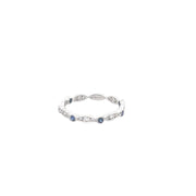 18 Karat White Gold Diamond Sapphire Ring