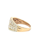 Yellow Gold Multi Row Diamond Ring
