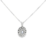 Sapphire Double Halo Pendant