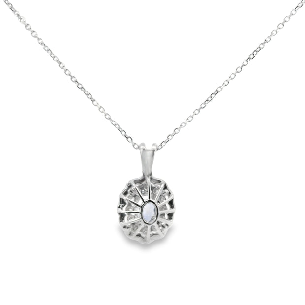 Sapphire Double Halo Pendant
