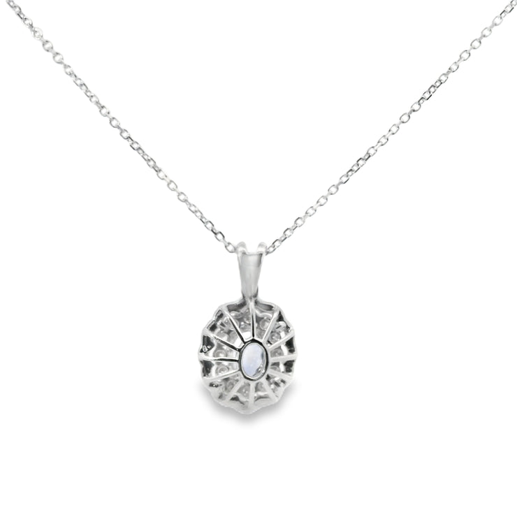 Sapphire Double Halo Pendant