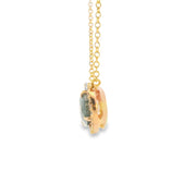 Moss Agate Halo Pendant