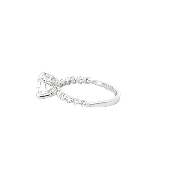White Gold Lab Grown Bubble Band Engagement Ring