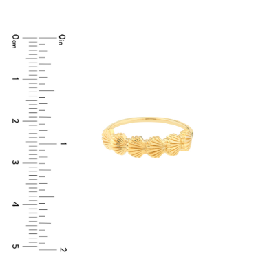 Yellow Gold Scalloped Seashell Ring