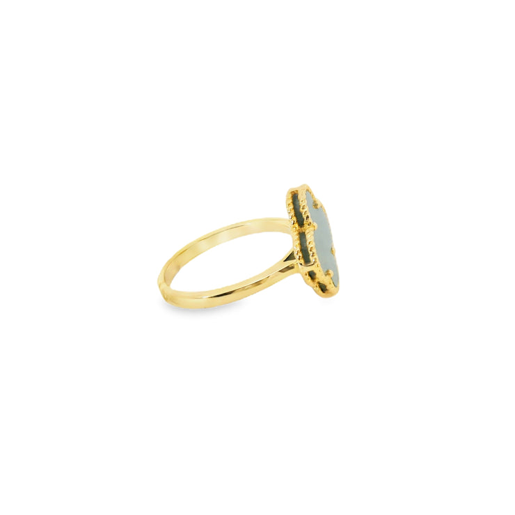 Malachite Clover Ring