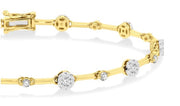 Diamond Cluster Bar Bracelet