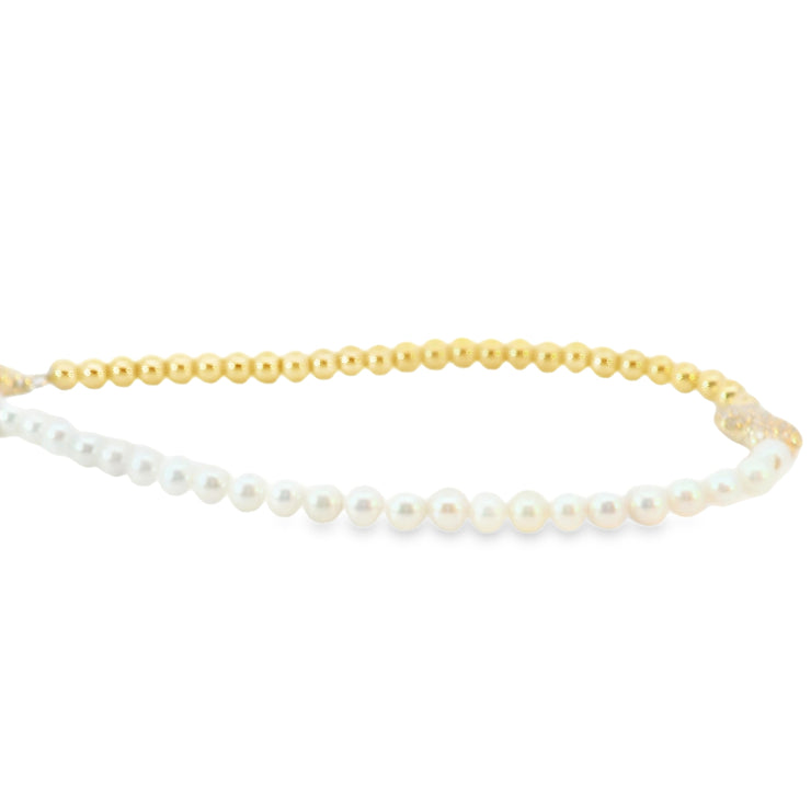 Pearl and Diamond Beaded Bracelet