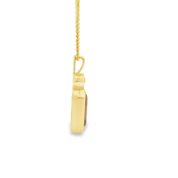 Yellow Gold Tourmaline Pendant Necklace