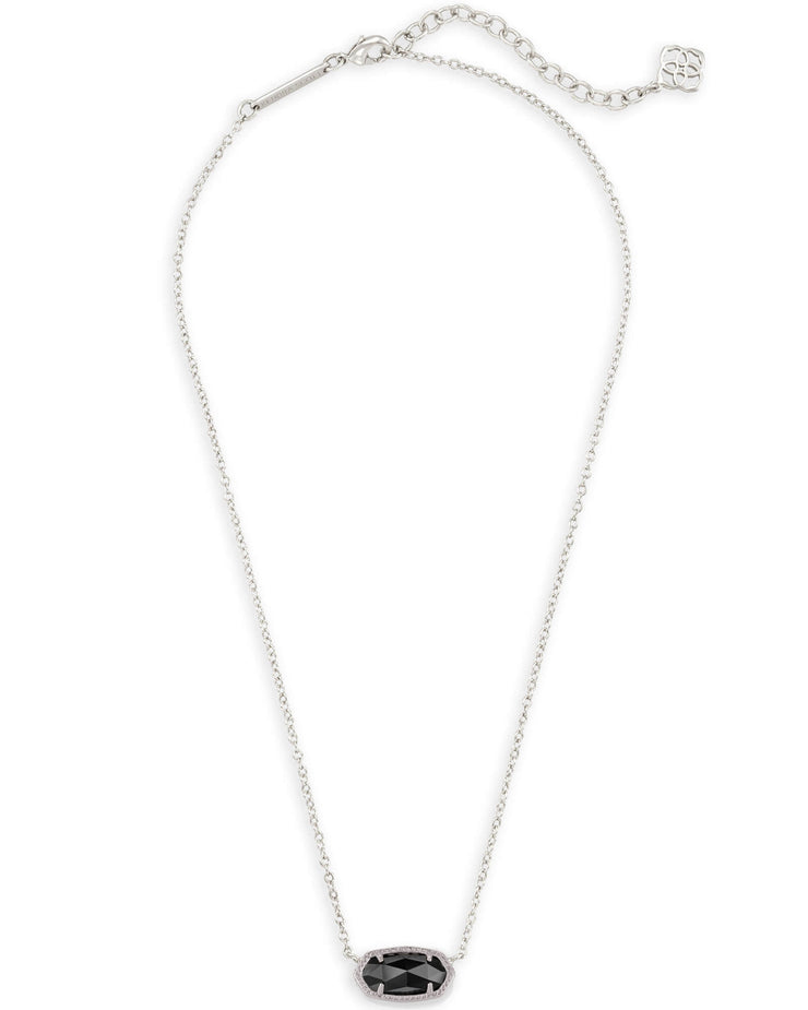 Kendra Scott Rhodium Black Elisa Necklace