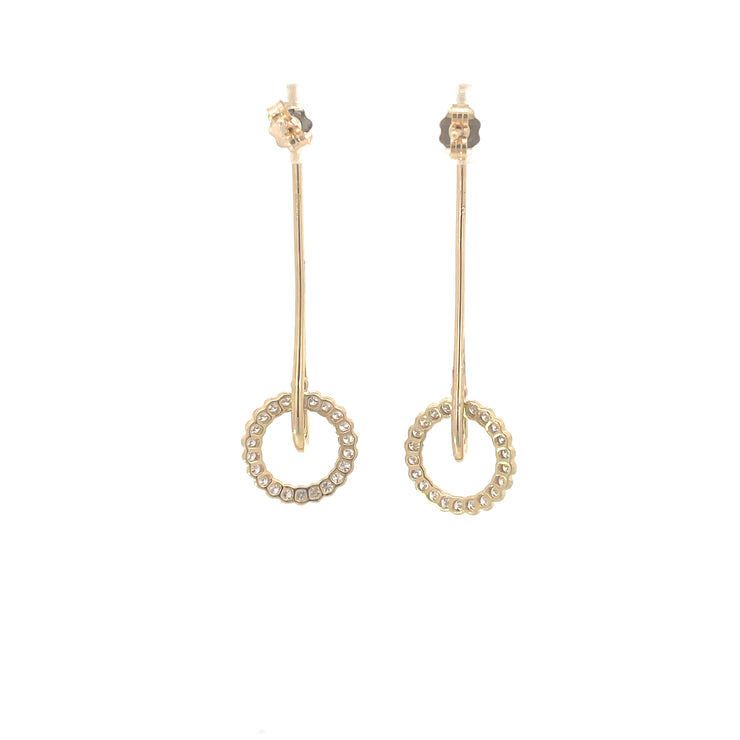 Yellow Gold Diamond Drop Earrings