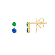 Emerald and Sapphire Studs