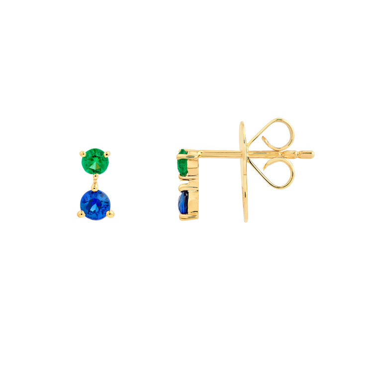 Emerald and Sapphire Studs
