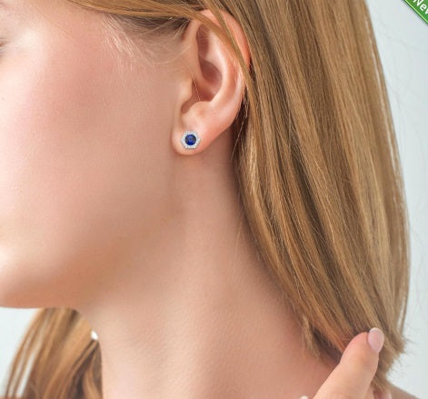 Sapphires and Diamonds Studs