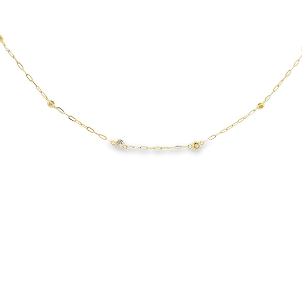 Diamond Bezel Station Necklace