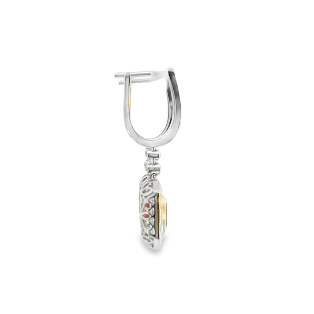 Drop Earrings with Ruby and Diamond