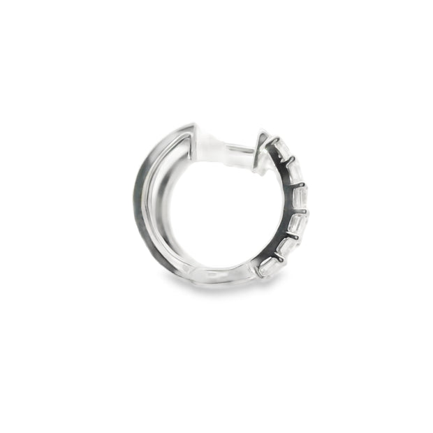 Emerald Cut Diamond Huggies