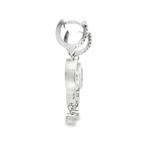 Aquamarine and Diamond Drop Earrings