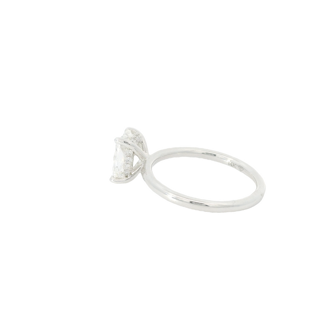 14 Karat White Gold Lab Grown Engagement Ring