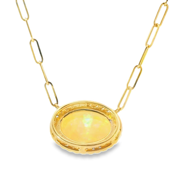 Opal Halo Pendant