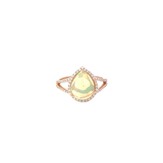 Rose Gold Halo Split Band Opal Ring