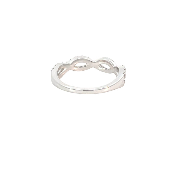 White Gold Lab Grown Diamond Twist Band