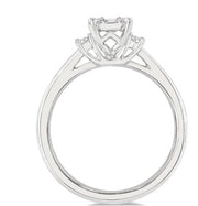 Diamond Emerald Cluster Engagement Ring