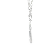White Gold Paperclip Cross Necklace