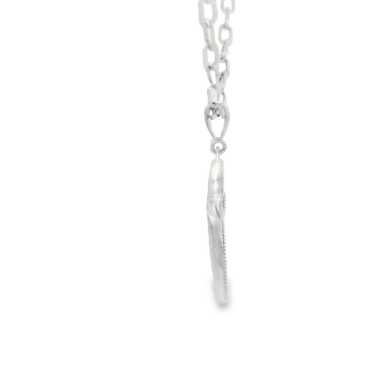 White Gold Paperclip Cross Necklace