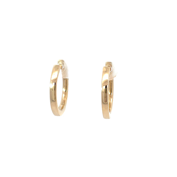14 Karat Yellow Gold Diamond Huggies