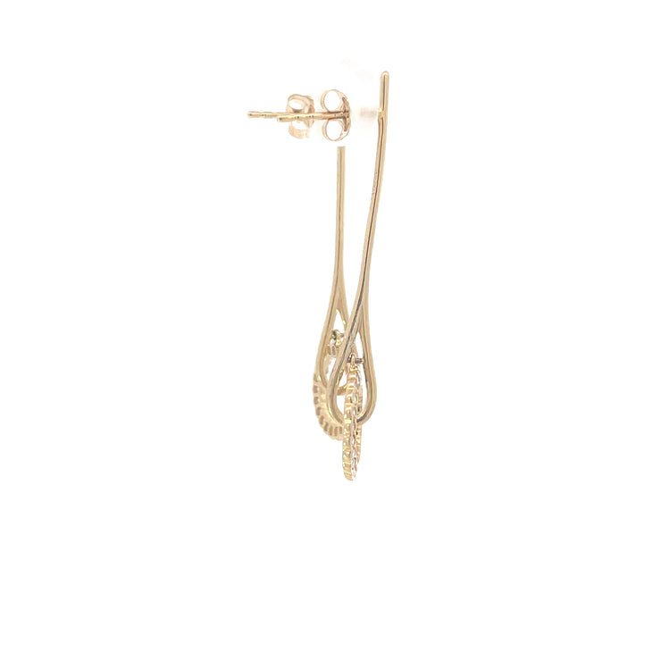Yellow Gold Diamond Drop Earrings