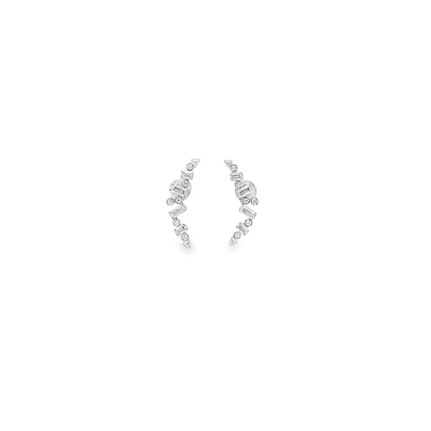 White Modern Electrum Diamond Earrings