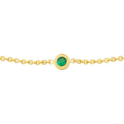 Bezel Set Emerald Bracelet