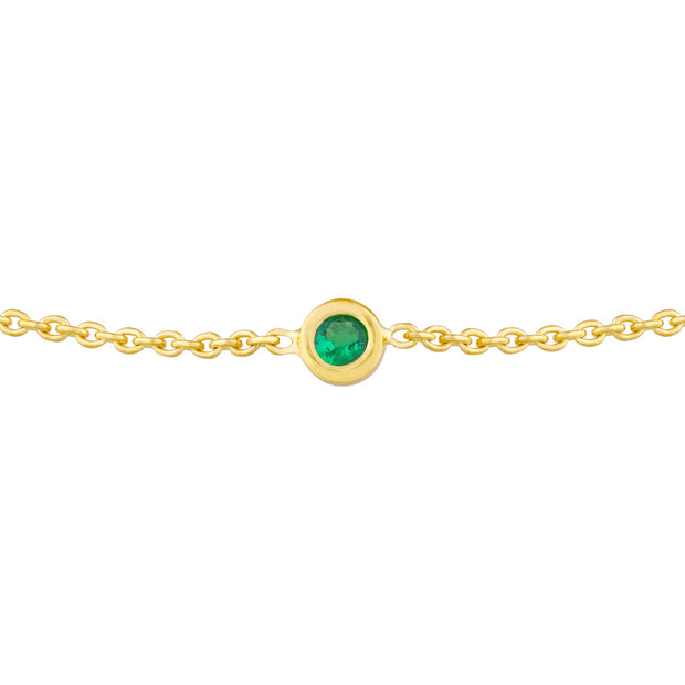 Bezel Set Emerald Bracelet
