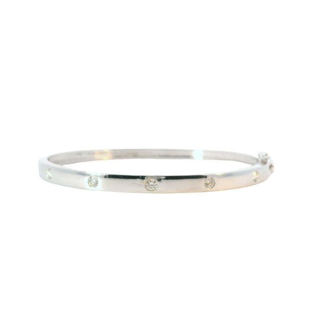 Flush Set Diamond Bangle Bracelet