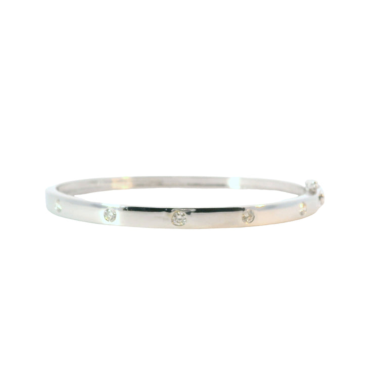 Flush Set Diamond Bangle Bracelet