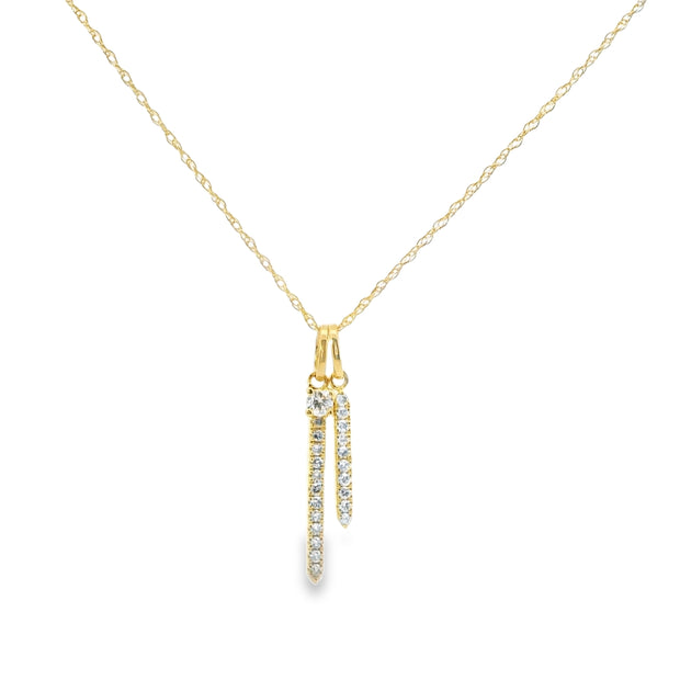 Double Diamond Bar Dangle