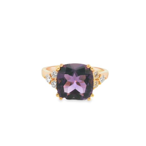 Amethyst and Diamond Ring