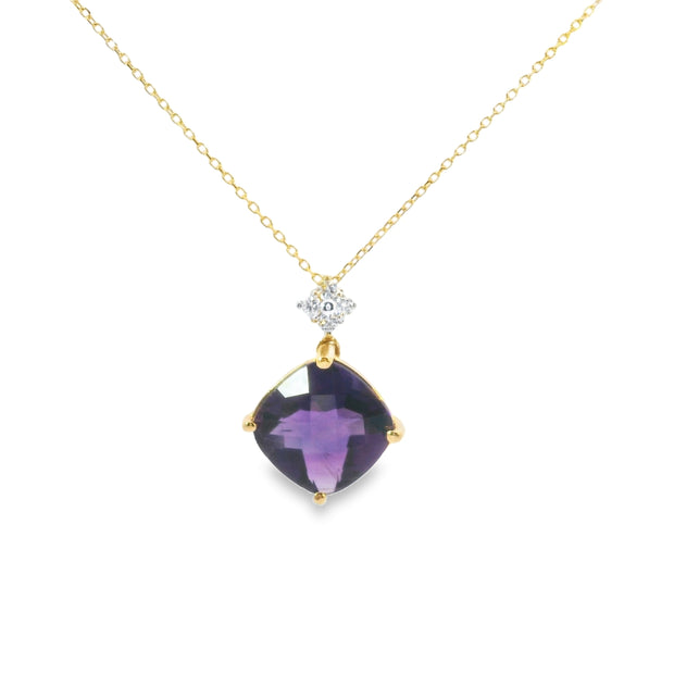 Amethyst and Diamond Pendant