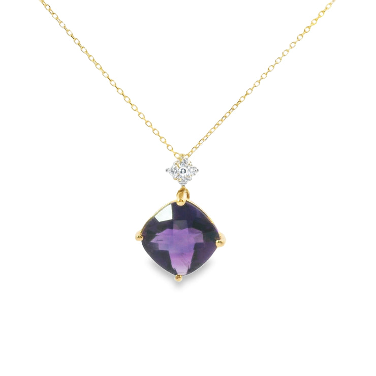Amethyst and Diamond Pendant