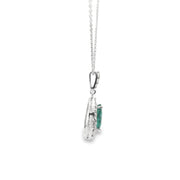 Emerald and Diamond Halo Pendant